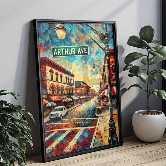 Arthur Ave Print - Bronx Wall Art, New York City Travel Poster, Arthur Avenue Gift, Bronx Decor, Housewarming Present, NYC Art Decor