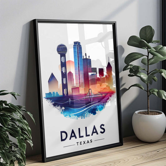 Dallas Print Texas Wall Art - Travel Decor, Housewarming & Graduation Gift, College Dorm Art, Unique TX Home Decoration