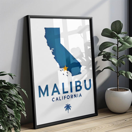 Malibu Wall Art Print - California Travel Decor, Beach Housewarming Gift, Malibu Souvenir & College Dorm Room Decor