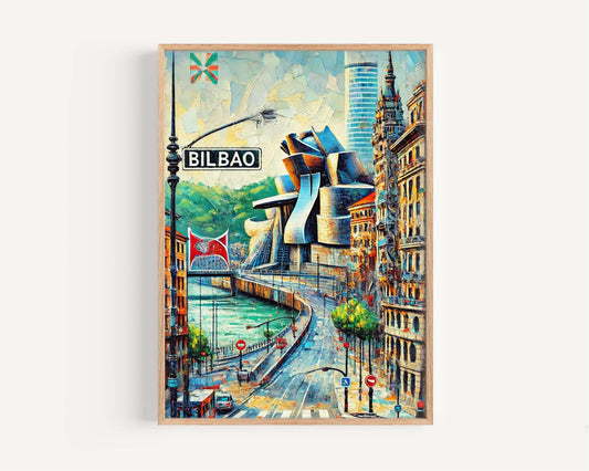 Bilbao Art – Spain City Travel Print Wall Art, European Poster, Housewarming Gift, Bilbao Wall Decor, Spain Artwork