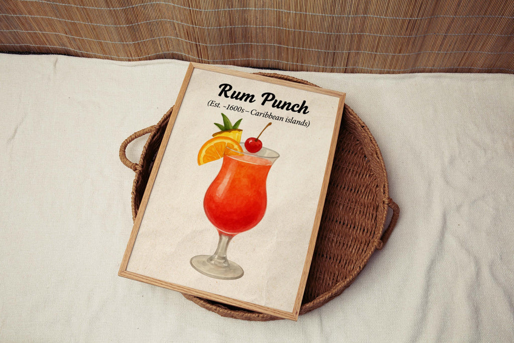 Rum Punch Cocktail Vintage Wall Art