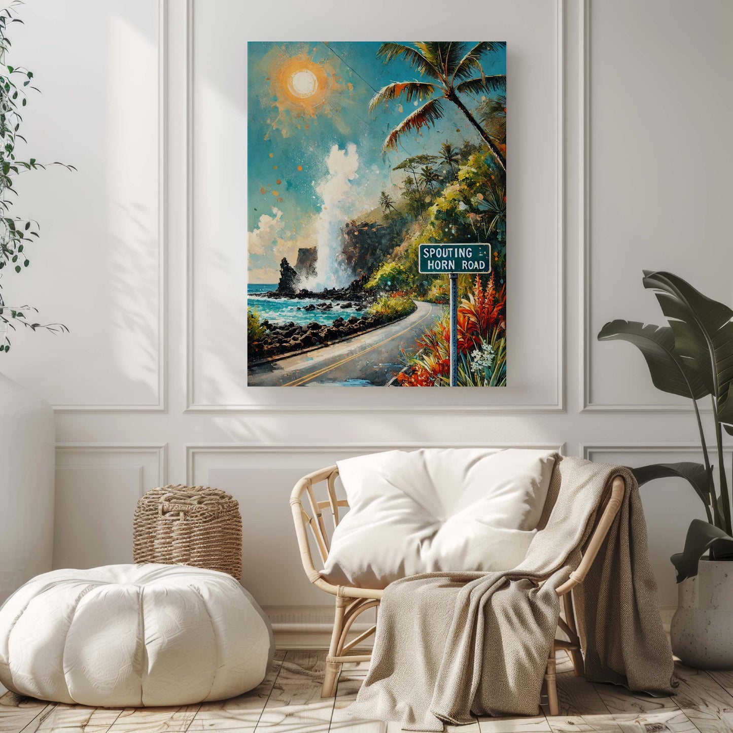 Spouting Horn Road Wall Art - Kauai Travel Print, Hawaii Poster, Poipu Gift, Tropical Home Decor, Housewarming & Vacation Artwork