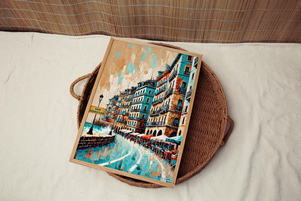 San Sebastián Print - San Sebastian Wall Art Travel Poster Spain City Gift Housewarming Spain Art Decor