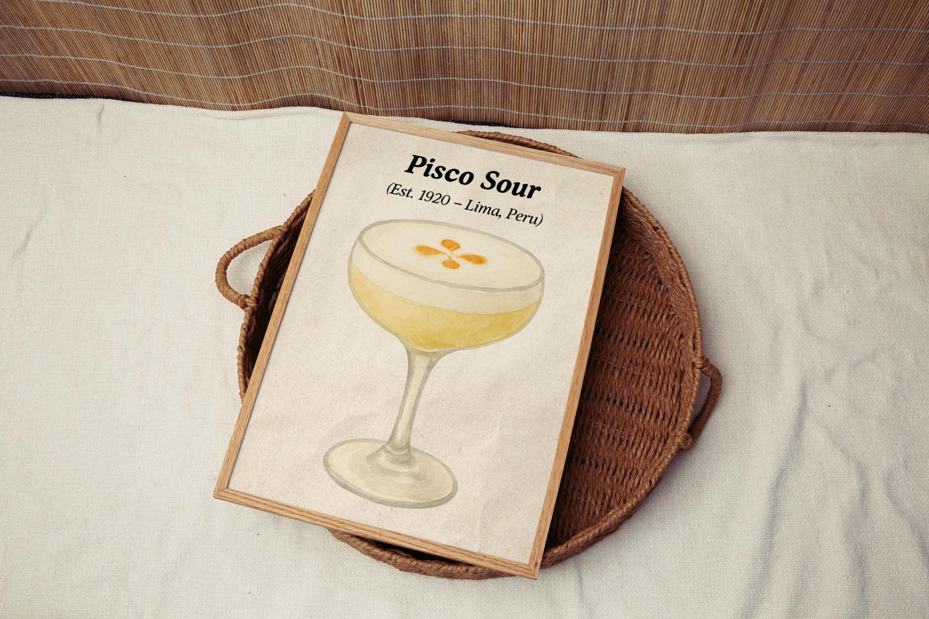 Pisco Sour Cocktail Wall Art Modern