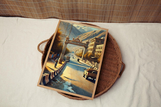 Airport Rd Kabul Wall Art Print - Afghanistan Travel Poster, Souvenir Decor, Housewarming Gift, Travel Print,Unique Afghan Cityscape Artwork