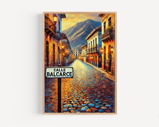 Wall Art Calle Balcarce Print - Salta Travel Poster, Argentina Decor, Housewarming Gift, Unique South America Travel Wall Decor