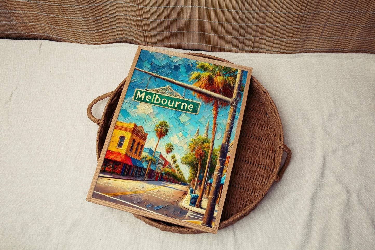 Florida Travel Print Wall Art, USA Decor, Housewarming Gift, American Art, Melbourne & Florida Poster, Unique Travel Home Decor