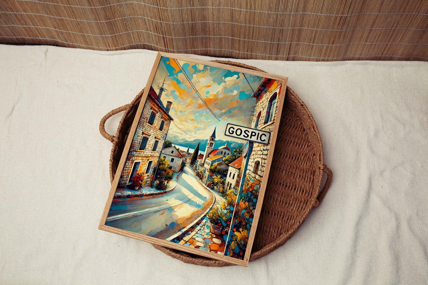Gospić Art Travel Print – Croatian City Wall Art, Europe Poster, Housewarming Gift, Unique Croatia Artwork, Gospić Decor