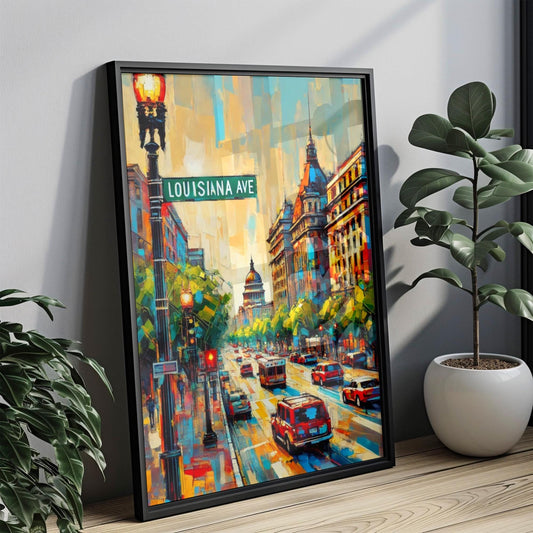 Louisiana Avenue Wall Art Print - Washington DC Travel Poster, USA Gift, Housewarming Decor, Louisiana Ave Artwork