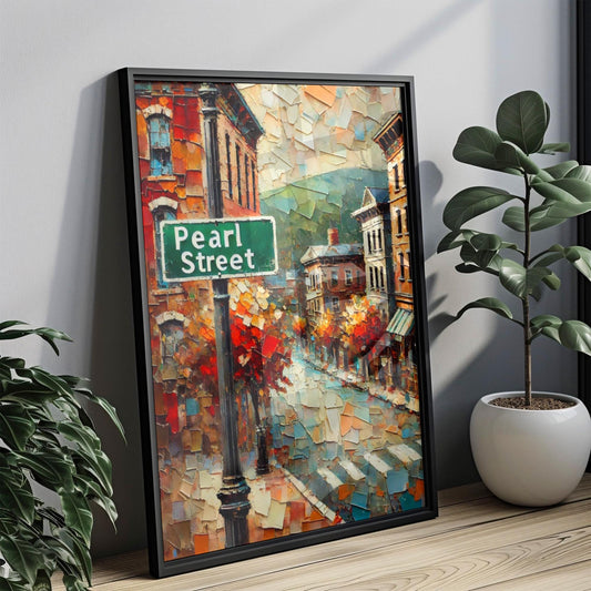 Pearl Street Wall Art, Burlington Print, Vermont Art, “City” Gift, Travel Souvenir, Travel Poster, “State” Art, PERSONALIZED GIFT