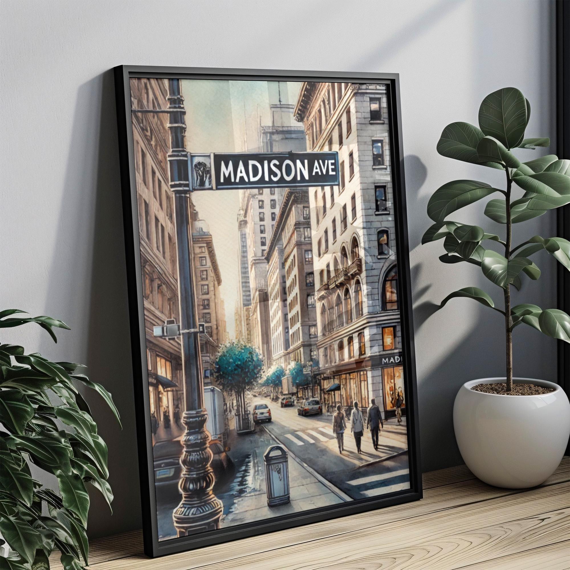 Madison Avenue Manhattan Print, NYC Street Sign, Urban Decor