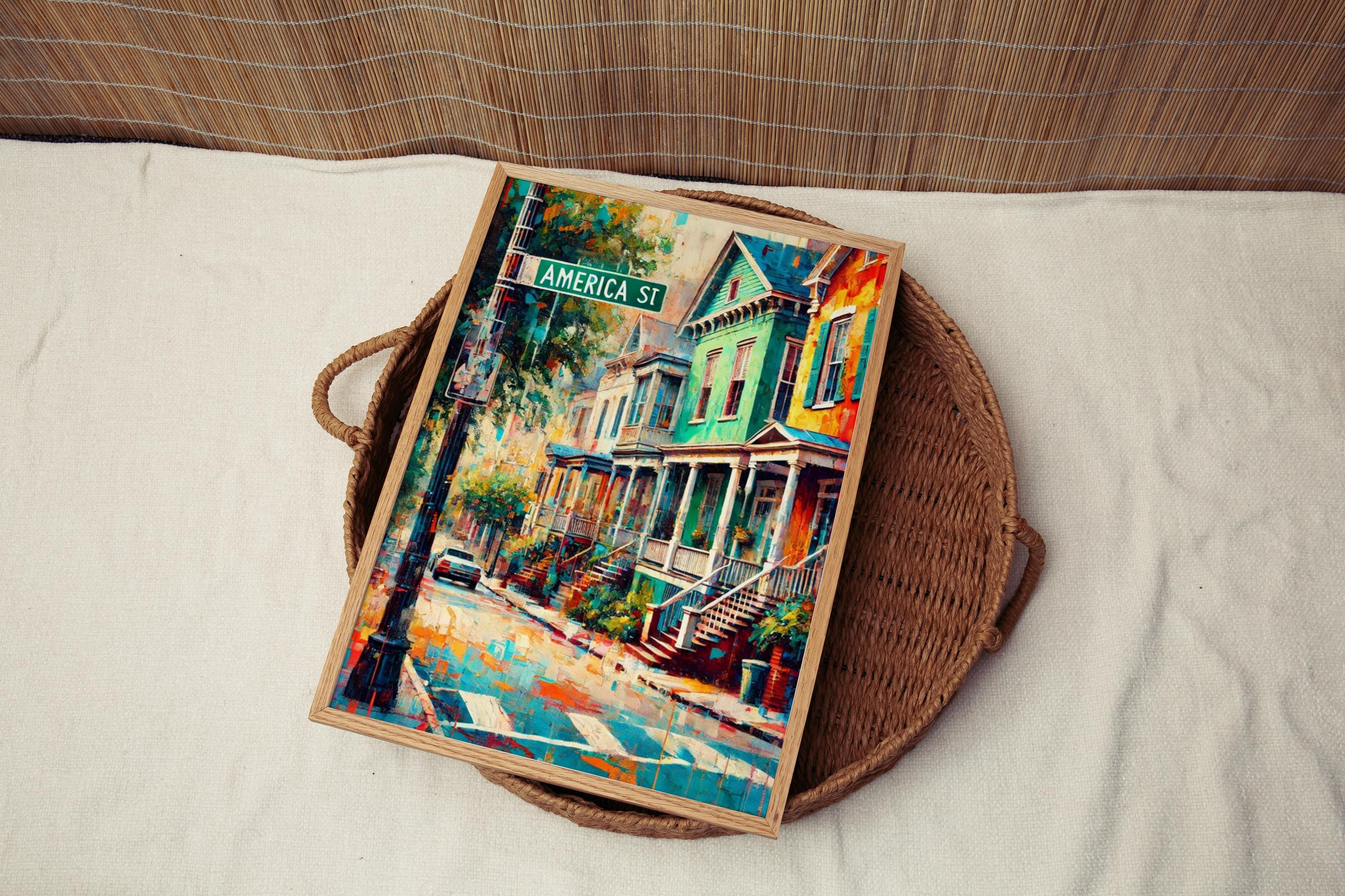 America St Map Print - Charleston, South Carolina, USA