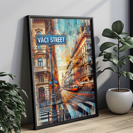 Budapest Vaci Street Wall Art Print, Travel Poster, Hungary Gift, Budapest Home Decor, Housewarming Gift, City Map Art, Travel Wall Decor