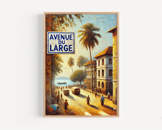 Bujumbura Wall Art, Avenue du Large Print, Burundi City Scene, Travel Souvenir, Home Decor, Gift for Travelers, Fine Art Poster