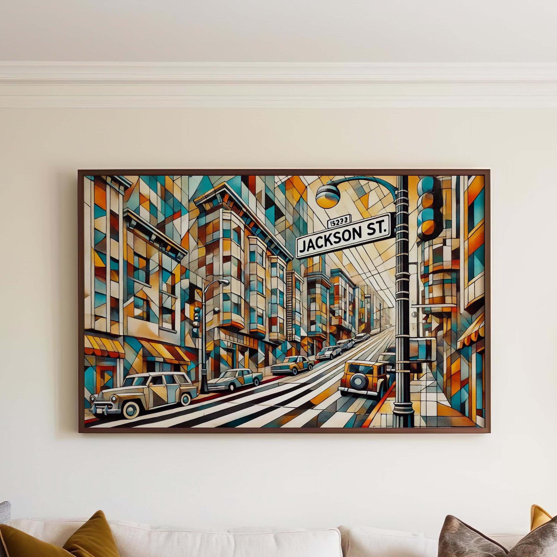 San Francisco Art - Jackson Street Wall Art Print, California Travel Poster, Unique Housewarming Gift, San Francisco Travel Decor