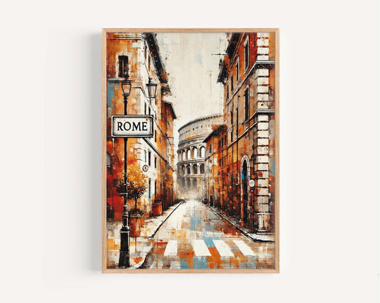 Rome Art Wall Print - Italian Travel Poster, Rome Artwork for Home Decor, European Gift, Housewarming & Italian Inspired Wall Art