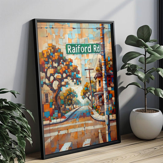 Raiford Road Wall Art Austin Print Texas Street Sign Travel Poster City Gift Souvenir, Modern Artwork for Home Decor or Gift Ideas