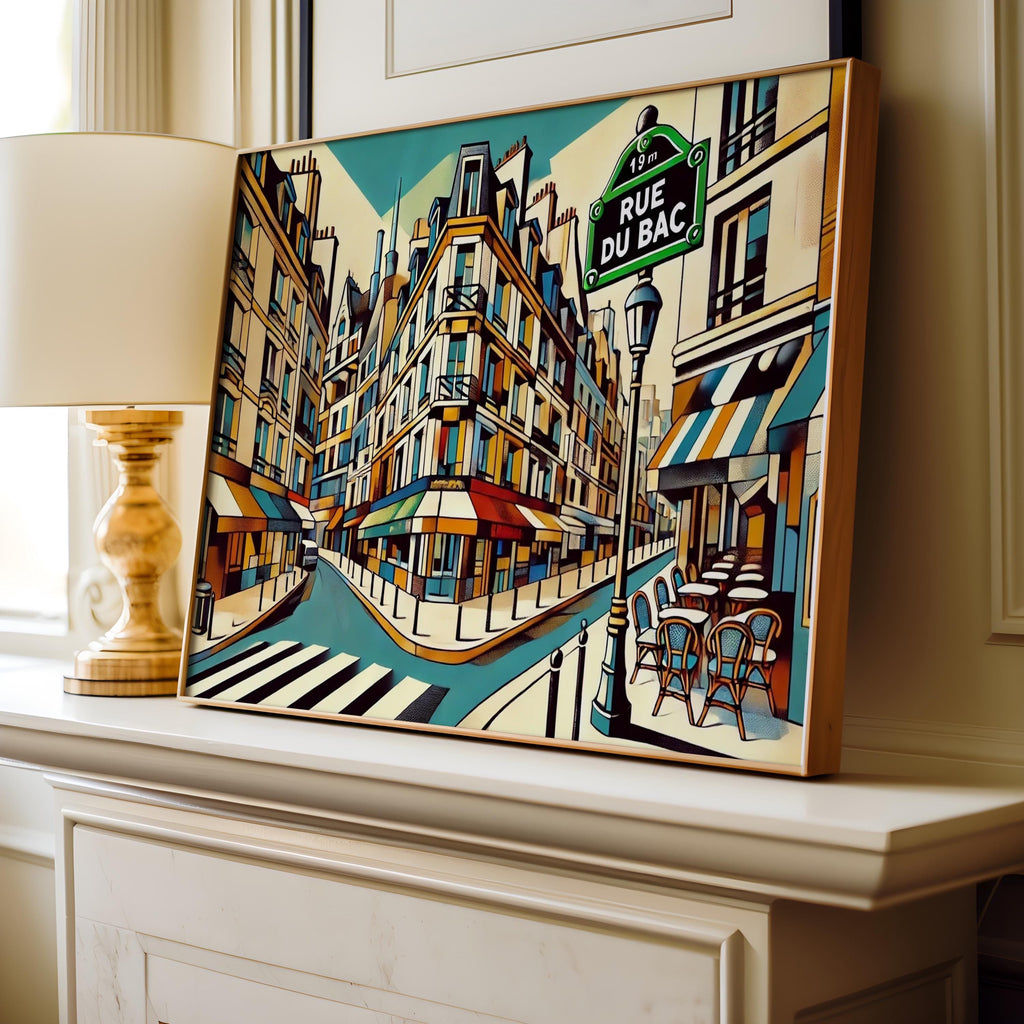 Rue du Bac Wall Art Paris Print, French Decor Travel Poster, Housewarming Gift, France Art, Elegant Parisian Home Decor