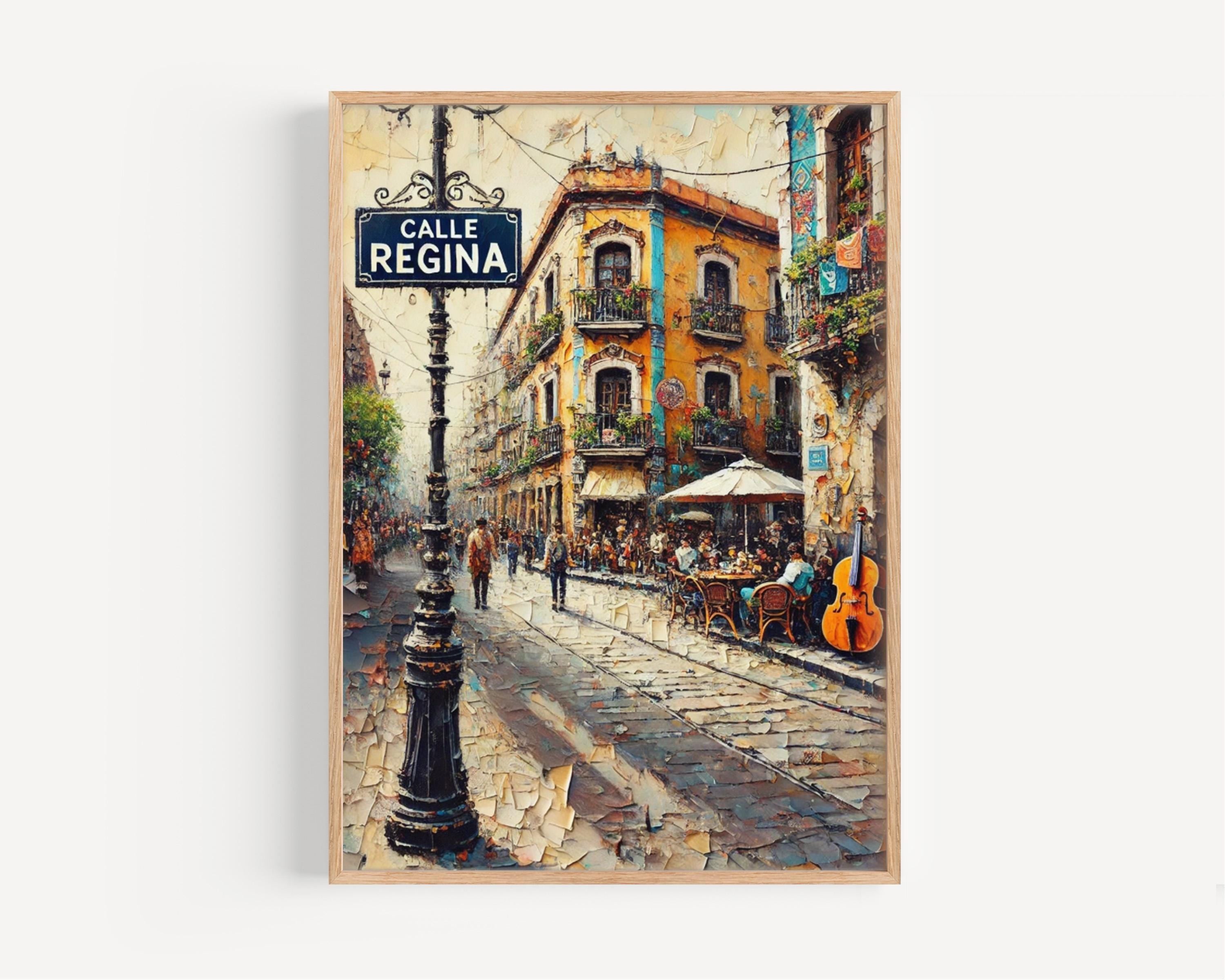 Mexico Calle Regina Wall Art Print - Mexico City Travel Poster, Unique Home Decor & Housewarming Gift