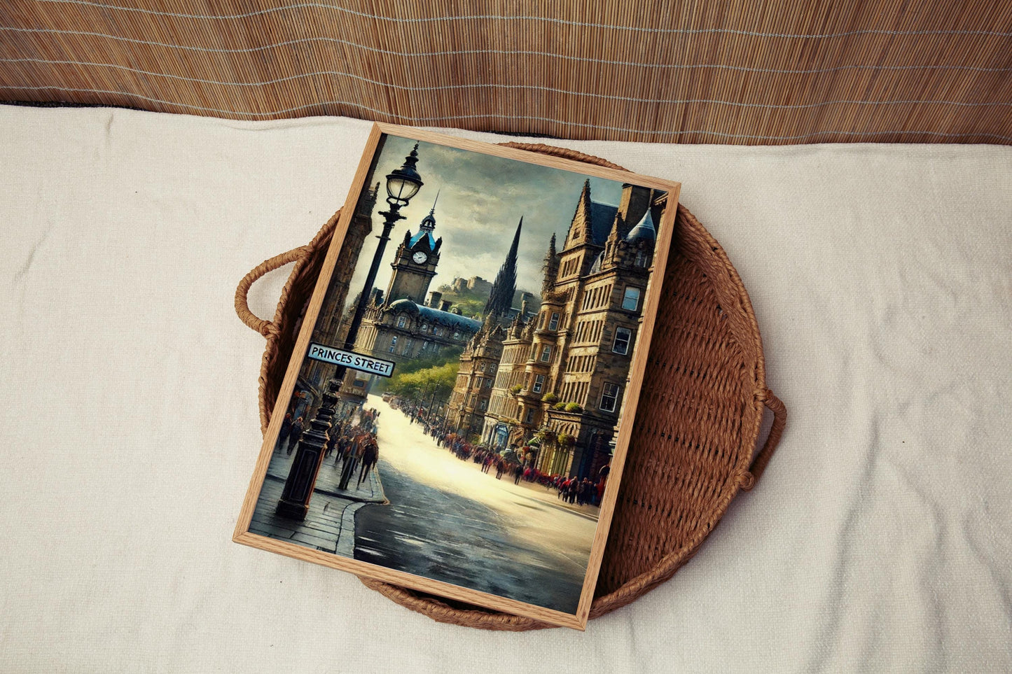Edinburgh Princes St Wall Art Print - Travel Poster Scotland Gift, Edinburgh Home Decor, Housewarming & Travel Wall Art