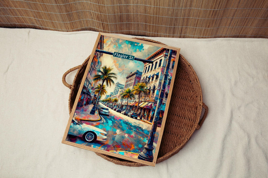 Flagler Street Wall Art - Miami, Florida, USA