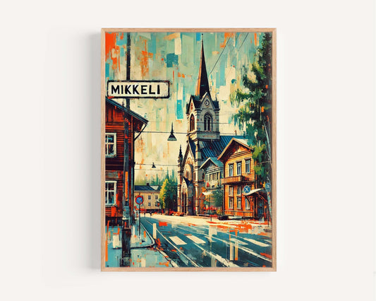 Mikkeli Art Print Finland City Wall Art Travel Poster Scandinavian Home Decor Housewarming Gift European Travel Gift