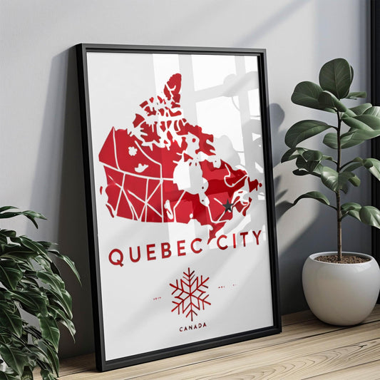 Canada Quebec City Wall Art Print, Travel Home Decor, Canada Gift & Housewarming, College Room Artwork, Unique Canadian Travel Poster