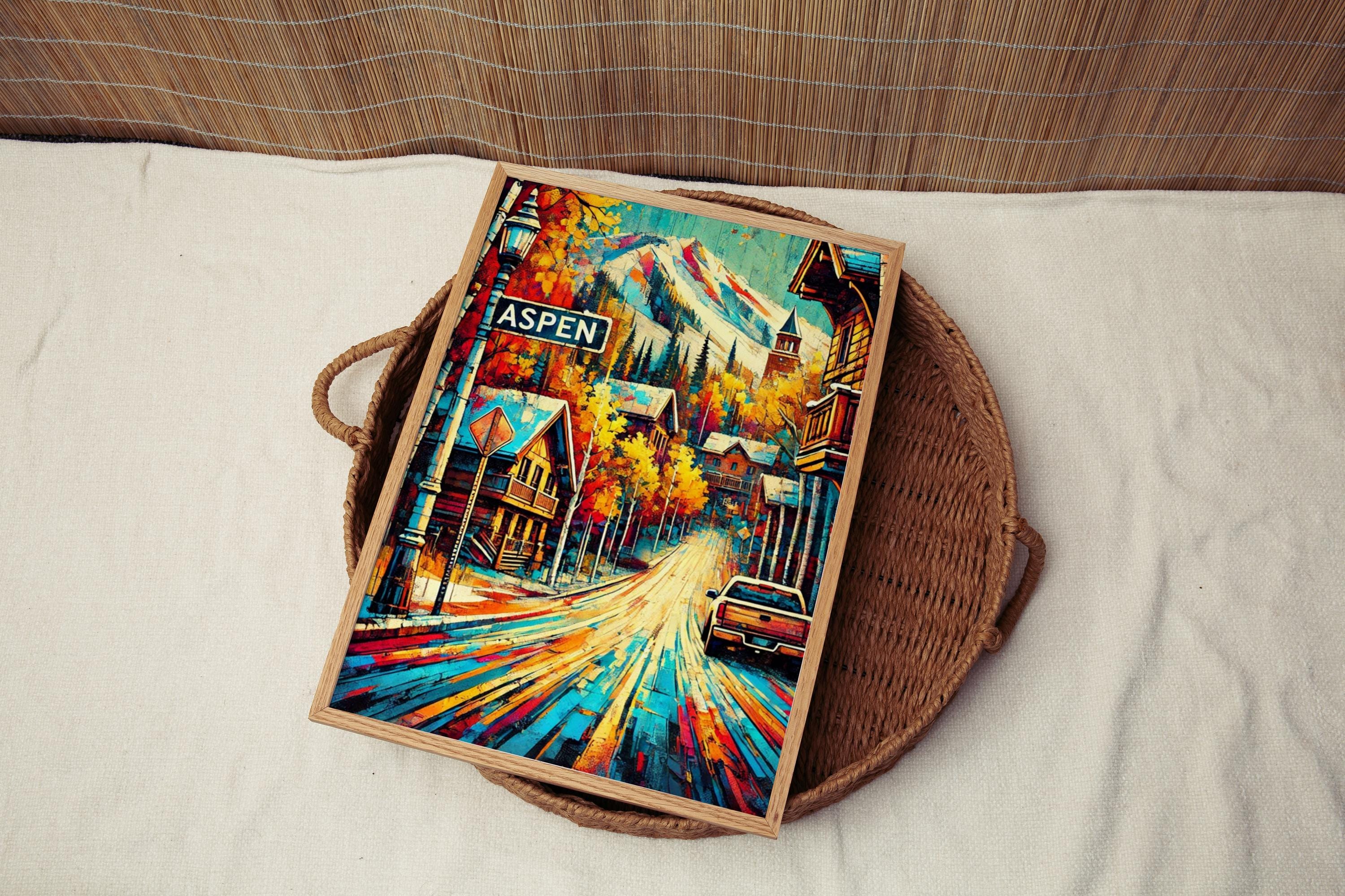 Aspen Wall Art Colorado Print Travel Poster Mountain Landscape USA Gift Housewarming Souvenir Nature Decor