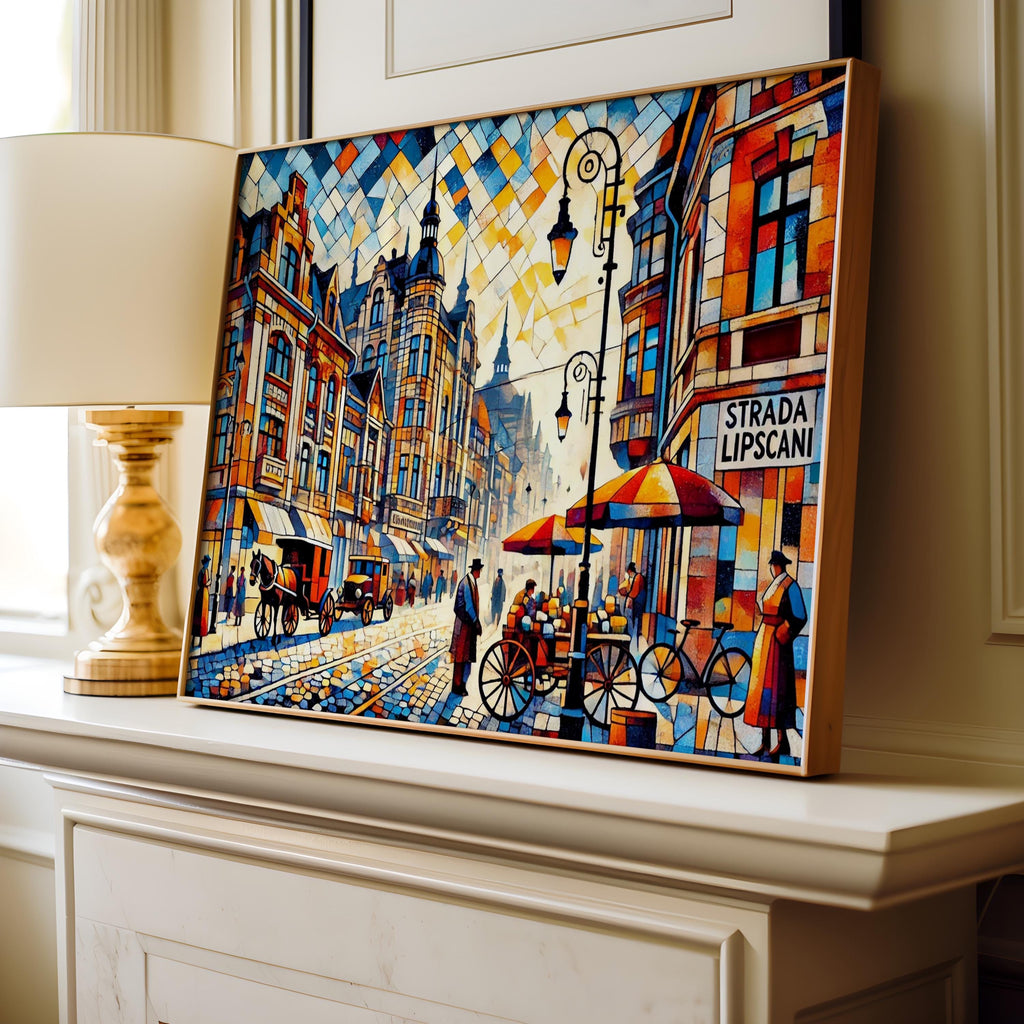 Strada Lipscani Vintage Print - Bucharest, Romania