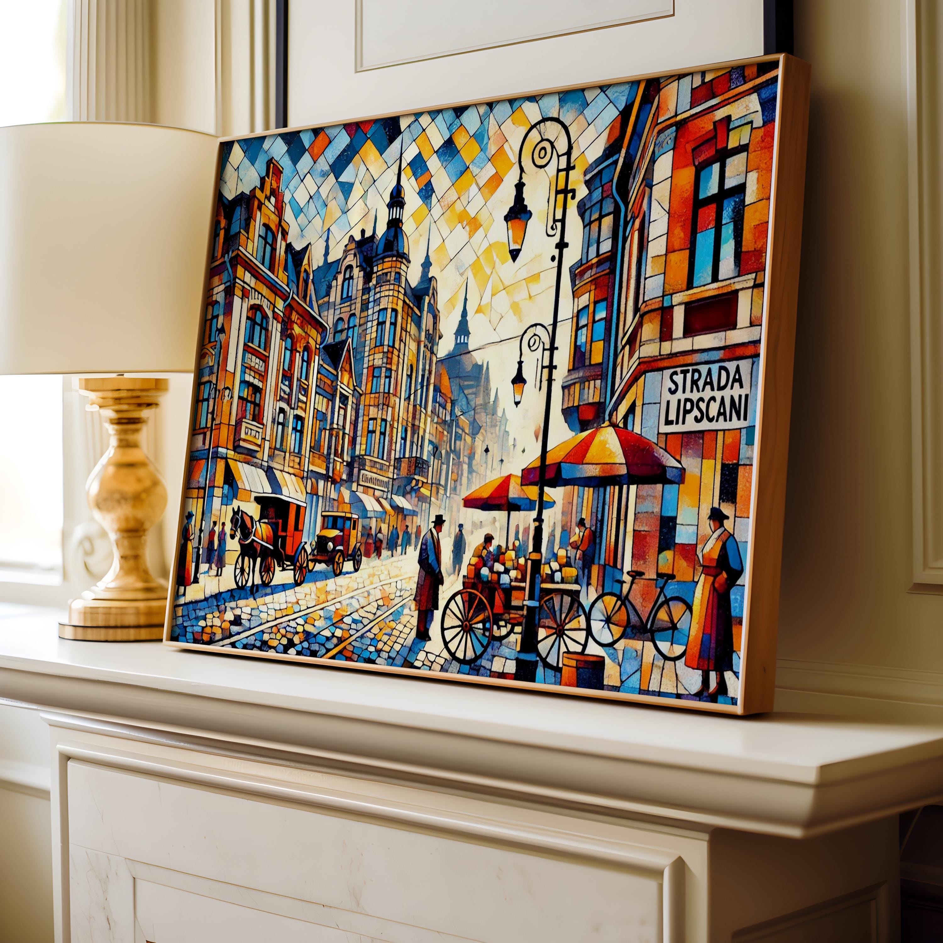 Strada Lipscani Vintage Print - Bucharest, Romania