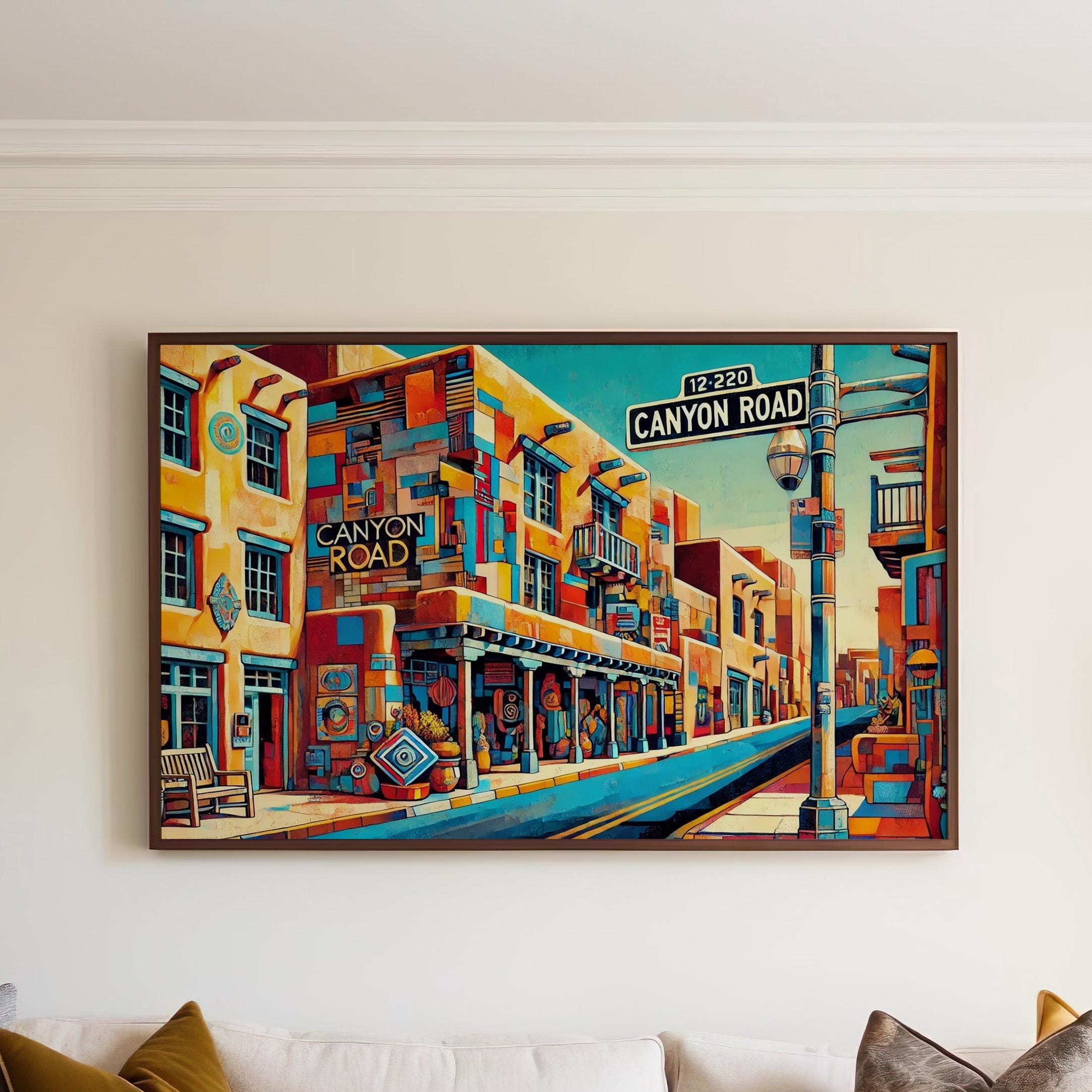 Canyon Road Wall Art Cubist - Santa Fe, New Mexico