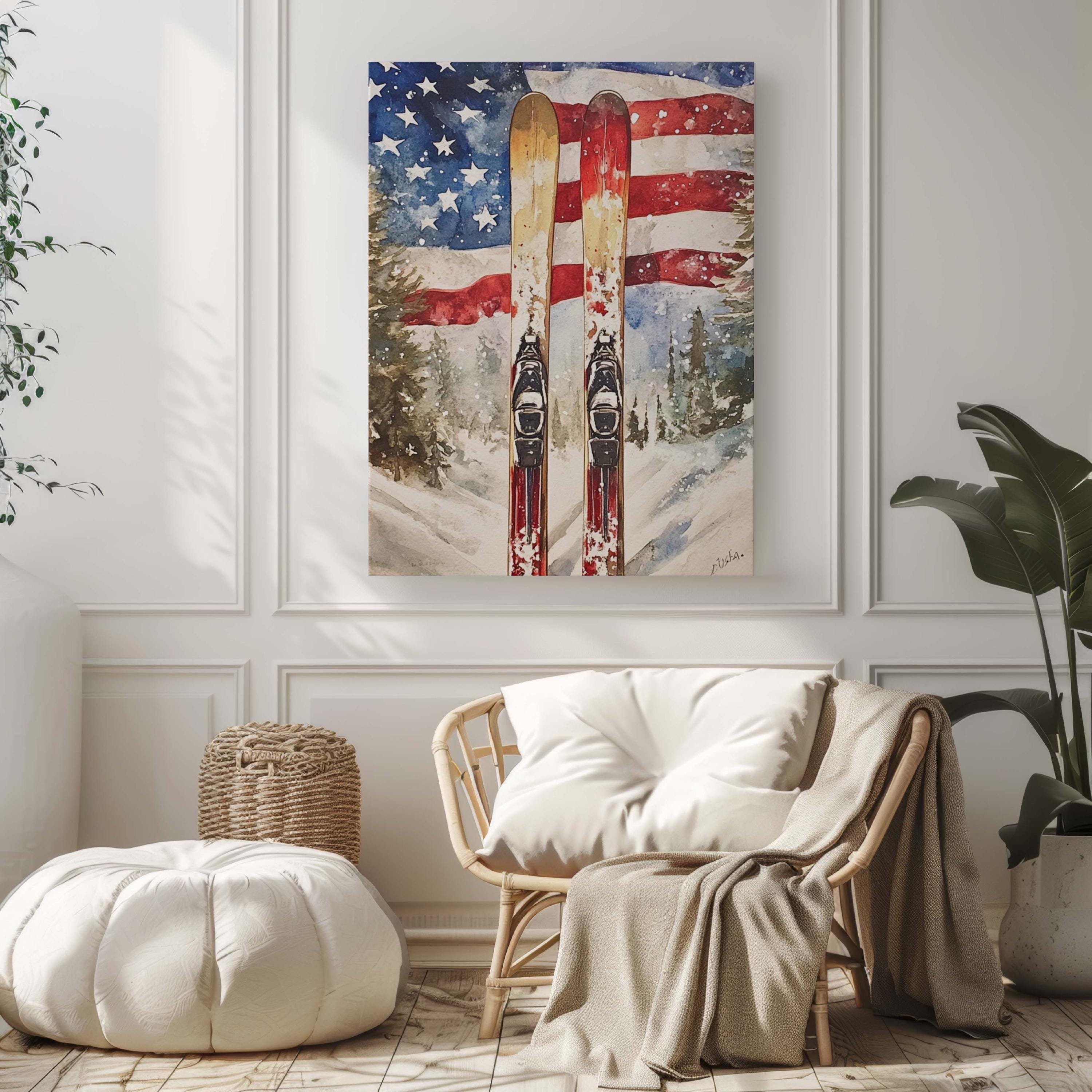 Skiing Wall Art Decor - United States