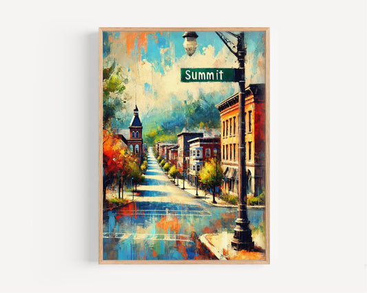 New Jersey Summit Wall Art Print – Vintage Travel Poster, USA Decor Gift for Housewarming & American Art Lovers