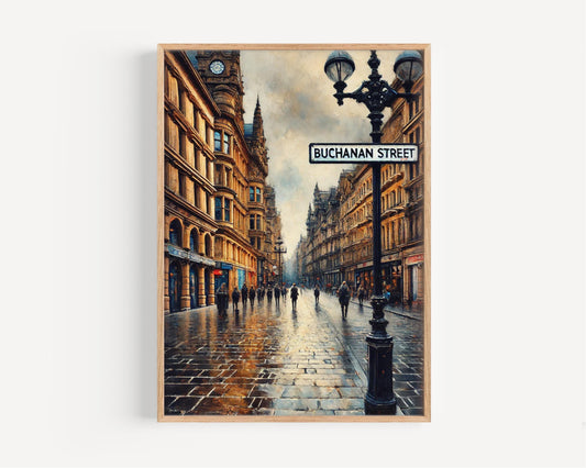 Buchanan St Wall Art, Buchanan Street Print, Glasgow Art, Glasgow Gift, Travel Print, Travel Poster, Housewarming Gift, Scotland Art, Decor