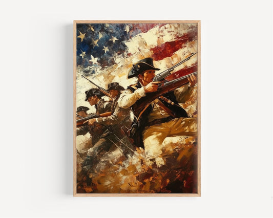 American War Abstract USA Wall Art Patriotic United States Independence Poster Home Decor