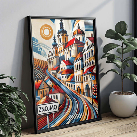 Znojmo Art Travel Poster, Czech Republic Wall Print, Cityscape Home Decor, Travel Gift & Housewarming Artwork, Znojmo City Map Print