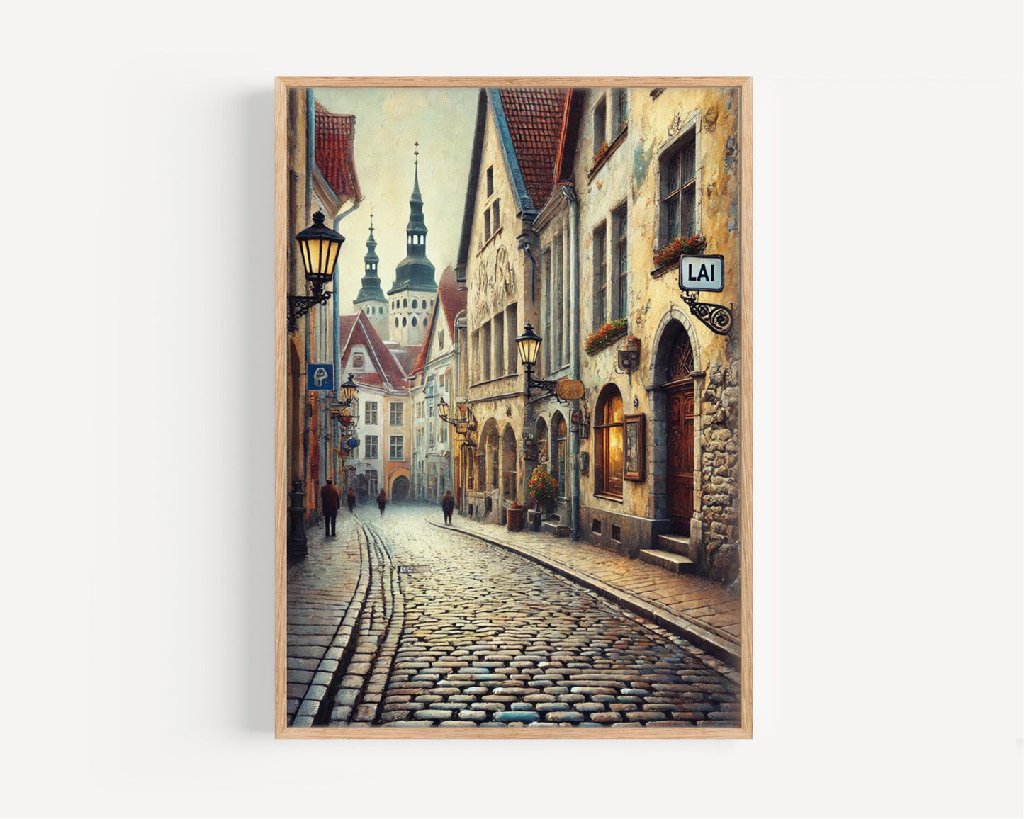 Lai Street, Tallinn Print: Medieval Estonia Travel Poster