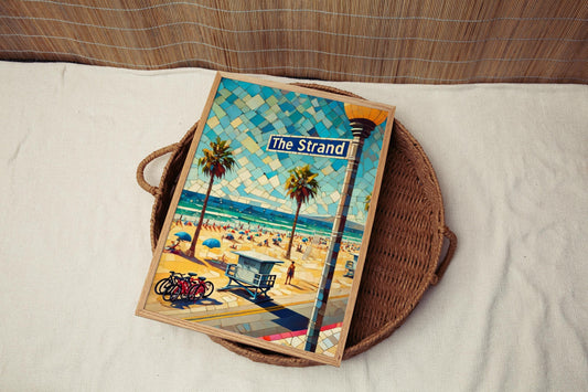 Manhattan Beach Wall Art Print - The Stand Travel Poster, California Souvenir Gift, Coastal Home Decor, Beach House Print