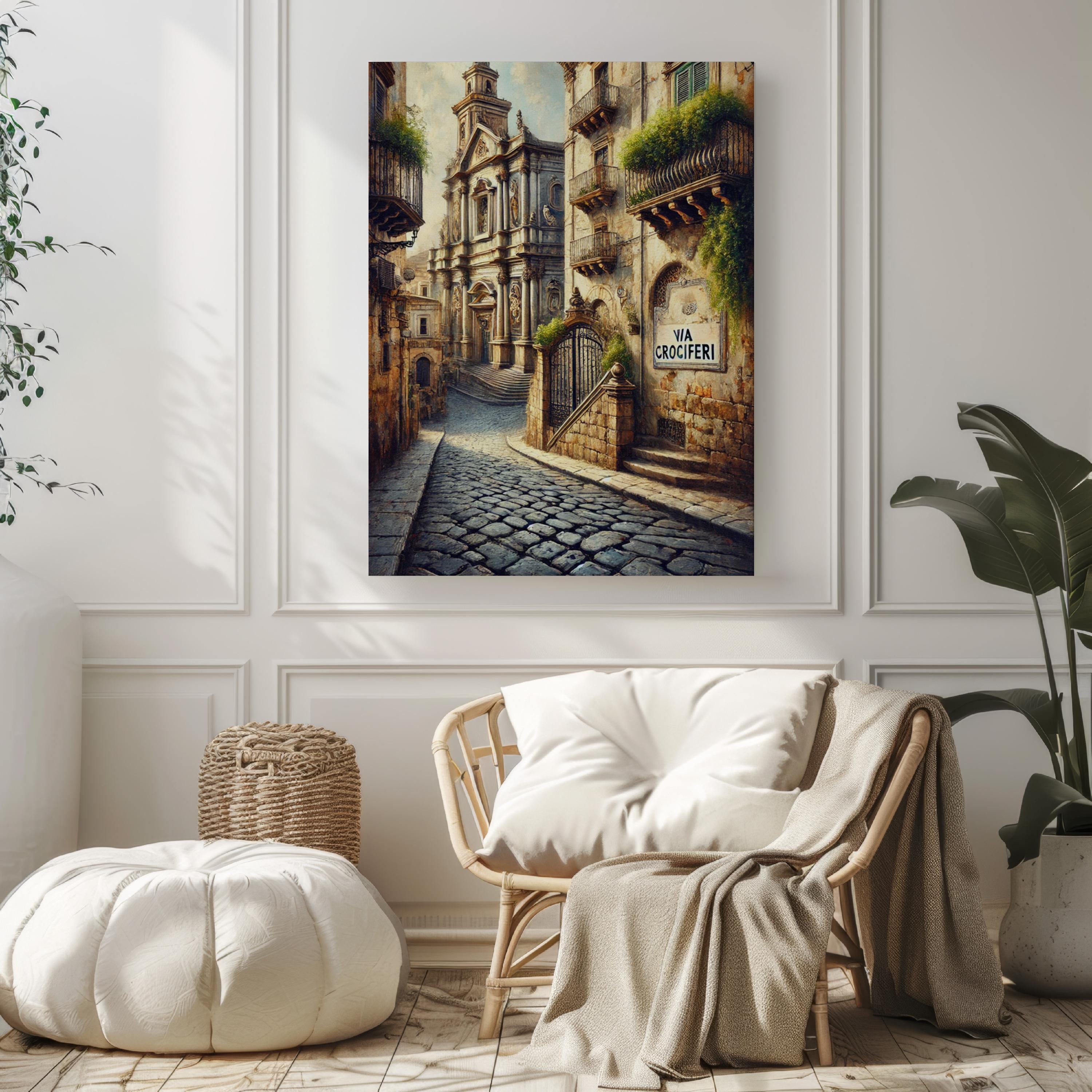 Via Crociferi Art Print Baroque - Catania, Italy