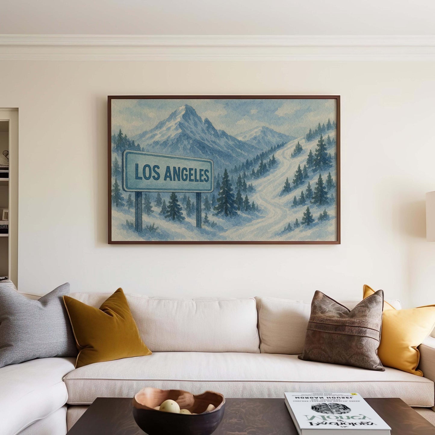 Los Angeles Ski Mountain City Map Wall Art | Urban Decor, Hollywood Art, LA Skyline, Modern Travel Print, Street Map, West Coast Art