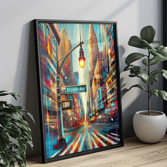 Eighth Ave Print Manhattan Wall Art New York Poster NYC Travel Gift Housewarming Decor NYC Artwork