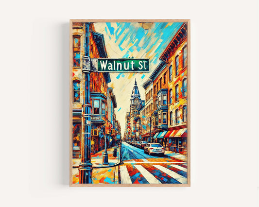 Walnut St Print Philadelphia Wall Art, Travel Poster, Philly Gift, Pennsylvania Artwork, Housewarming Decor