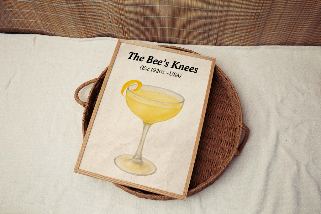 Bees Knees Cocktail Wall Art Vintage