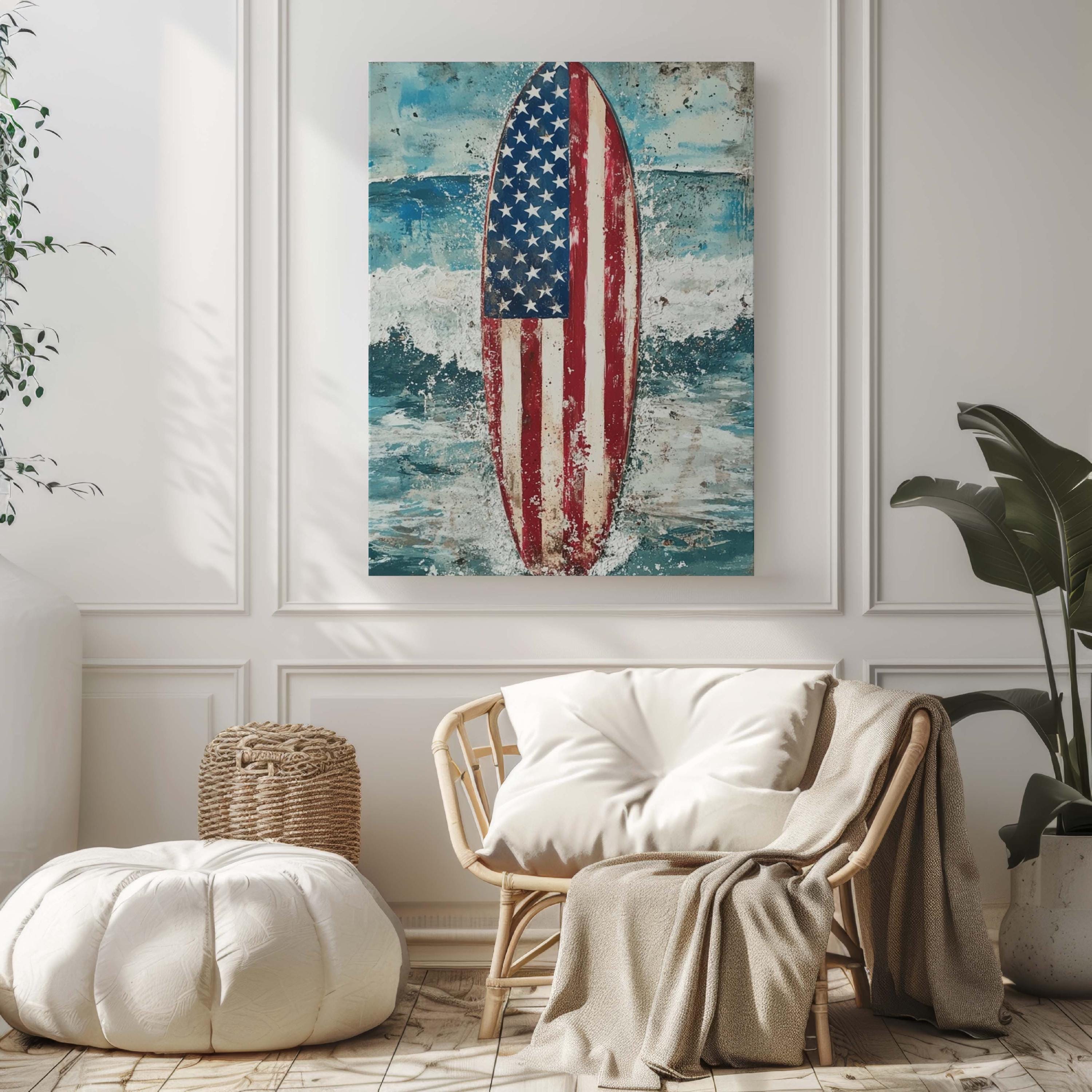 Surfing Wall Art Patriotic - United States