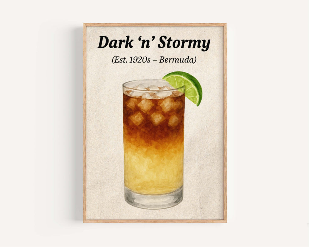 Dark 'N' Stormy Cocktail Print Minimalist