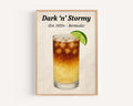 Dark 'N' Stormy Cocktail Print Minimalist
