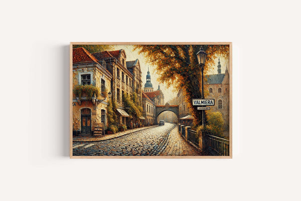 Latvia Folk Art Print - Valmiera, Latvia