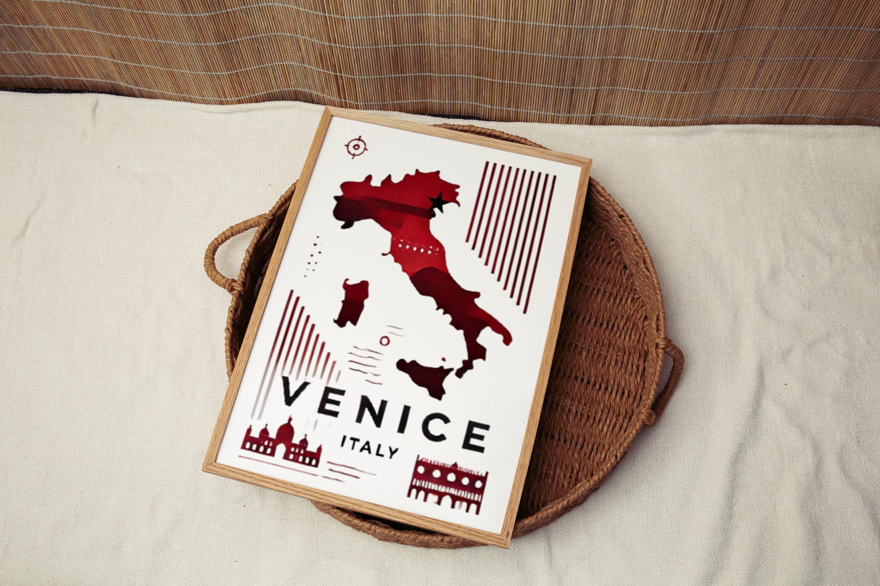 Italy Venice Wall Art Print - Travel Decor, Housewarming & College Gift, Italy Home Wall Artwork, Italian Travel Poster