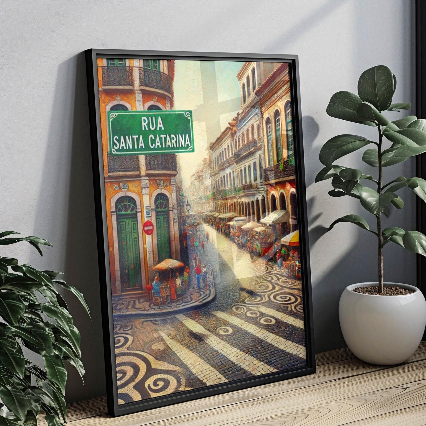 Rua Santa Catarina Porto Print: Brazil Travel Poster, Vibrant City Art