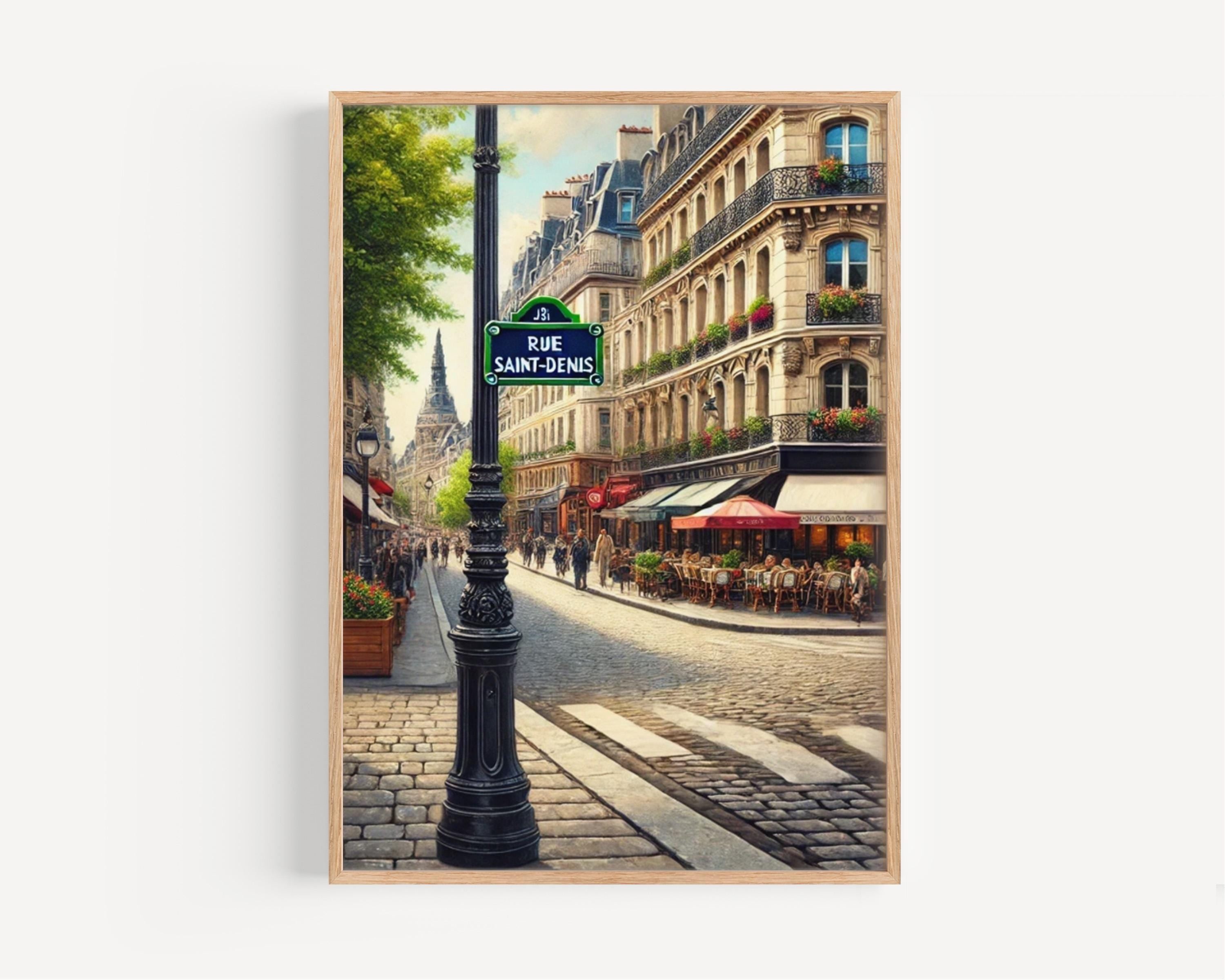 Rue Saint-Denis Travel Print - Paris, France